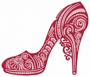 High heel shoe 3 embroidery design