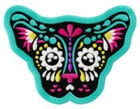 Decorated small dog muzzle embroidery design