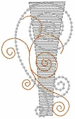Abstract decoration free embroidery design