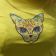 Mexican cat embroidered on yellow t-shirt