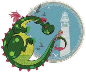 Elliott the Dragon 4 embroidery design