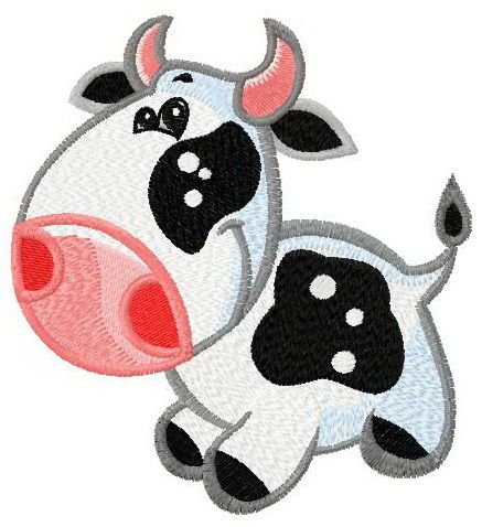 Tine cow machine embroidery design