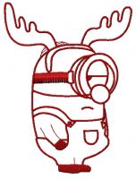 Minion in deer costume 2 embroidery design