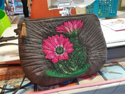 Women bag Mammillaria embroidery design