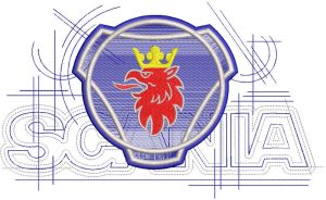Scania modern logo embroidery design