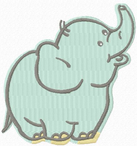 Funny Baby Elephant free machine embroidery design