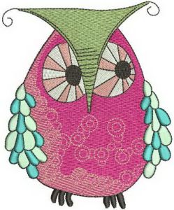 Bizarre owl embroidery design