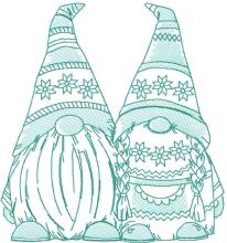 Tattered two dwarves embroidery design