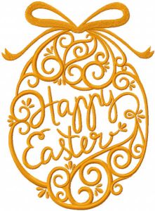 Gold Easter egg embroidery design