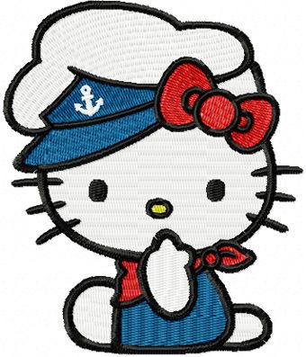 Hello Kitty Marine Suit machine embroidery design