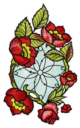 Decoration with poppies 2 machine embroidery design
