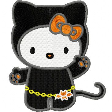 Hello Kitty Halloween 2 machine embroidery design
