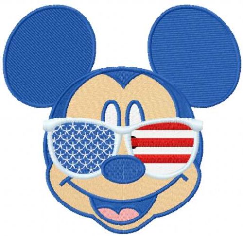 Patriotic Mickey Mouse sunglasses embroidery design