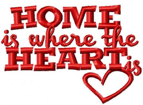 Home is where the heart free embroidery design