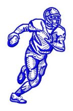American football player 10 embroidery design