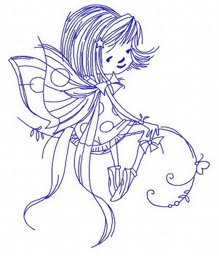 Young fairy 3 machine embroidery design