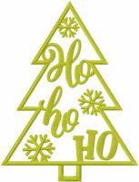 Christmas tree ho ho ho embroidery design