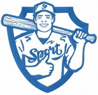 Baseball player 18 embroidery design