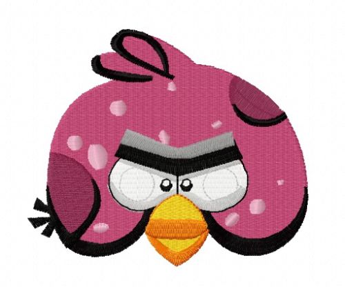 Angry bird red machine embroidery design