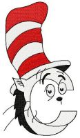 Dr. Seuss alphabet letter C embroidery design