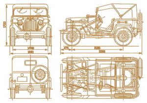 Old car plan embroidery design