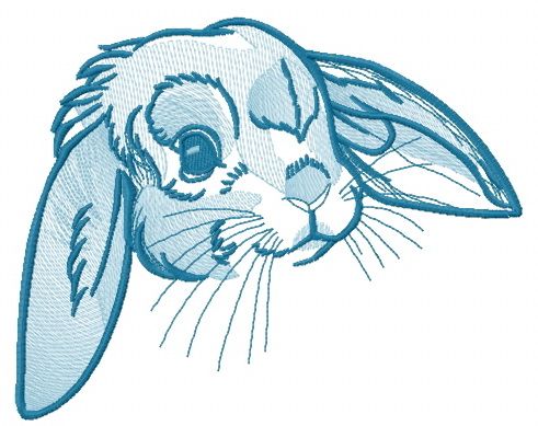 Lop-eared bunny 6 machine embroidery design