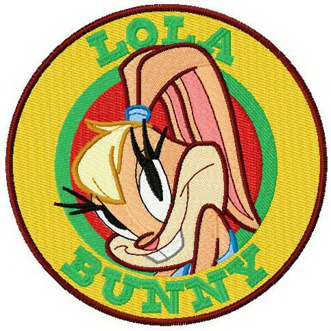 Lola bunny badge machine embroidery design
