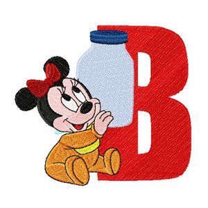 Mickey Mouse Letter B Bottle machine embroidery design