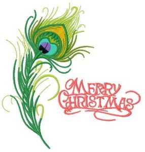 Peacock feather embroidery design