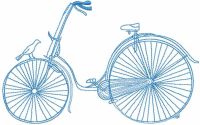Blue bicycle free embroidery design