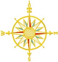 Gold Wind rose embroidery design