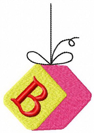 Cube with letter B machine embroidery design