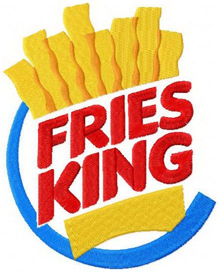 Fries King machine embroidery design