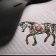 Embroidered accessories for equestrian sport with flower horse