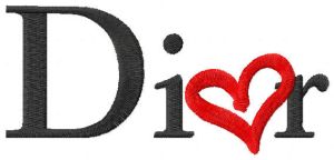 Dior love logo embroidery design