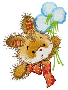 Bunny with dandelions embroidery design