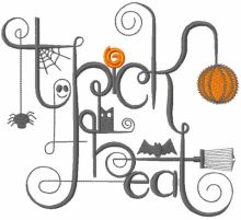 Trick Treat modern composition embroidery design