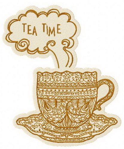 Tea time 4 machine embroidery design