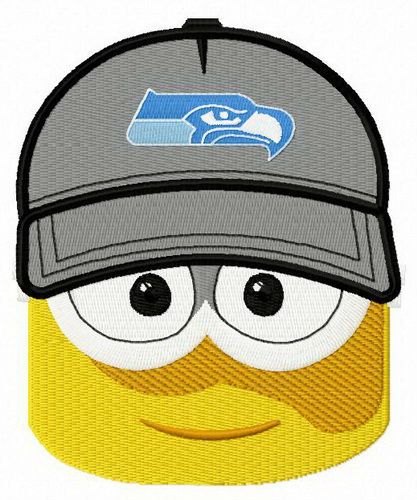 Minion Seattle Seahawks fan machine embroidery design