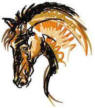 Horse mascot embroidery design