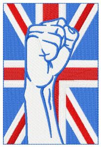 Great Britain fist embroidery design