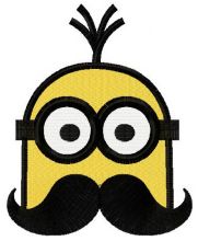 Minion with mustache 2 embroidery design
