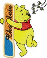 Pooh Alphabet Letter I embroidery design