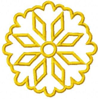 Gold snowflake free embroidery design 25