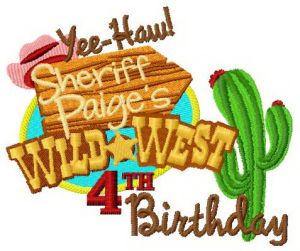 Sheriff Paige's 4th birthday embroidery design