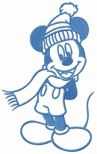 Mickey Mouse ready for autumn machine embroidery design