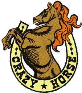 Crazy Horse Logo embroidery design