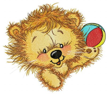 Fun with lion machine embroidery design