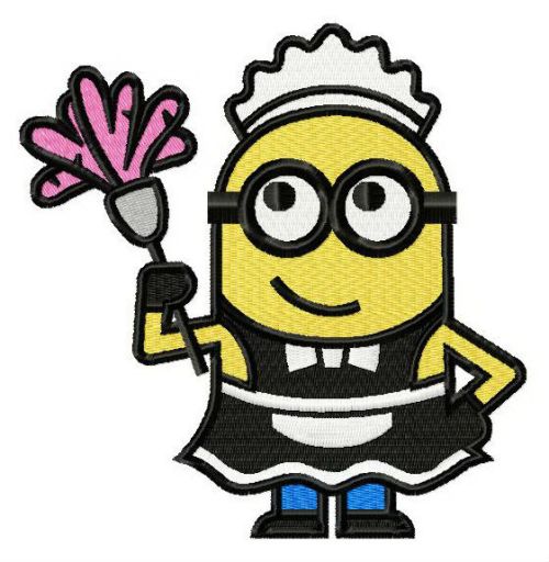 Minion maid machine embroidery design