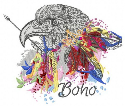 Boho machine embroidery design